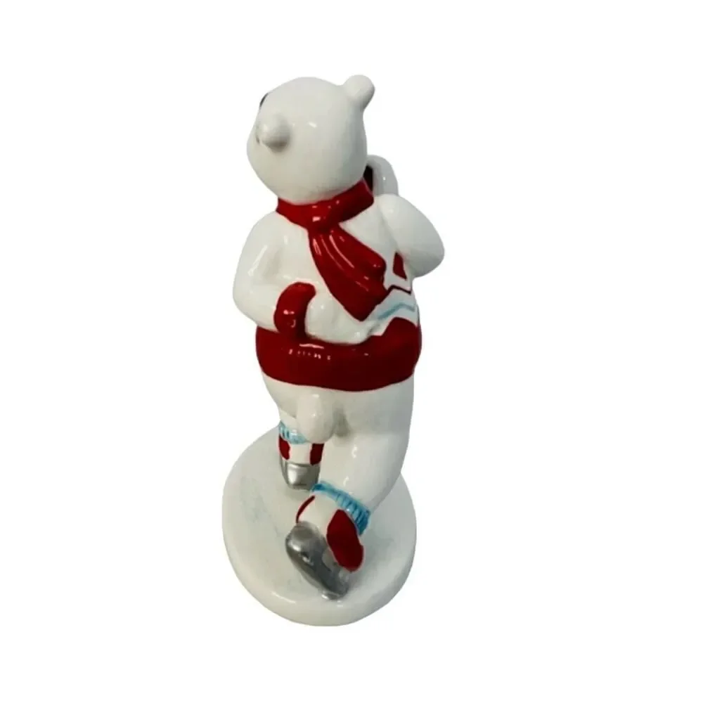 Vintage Coca Cola Always Ice Skating Ceramic Coke Polar Bear Figurine Enesco ‘95